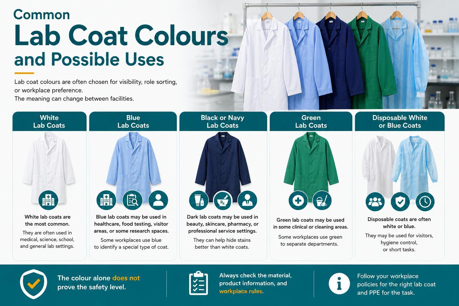 Common Lab Coat Colours and Possible Uses Common Lab Coat Colours and Possible Uses