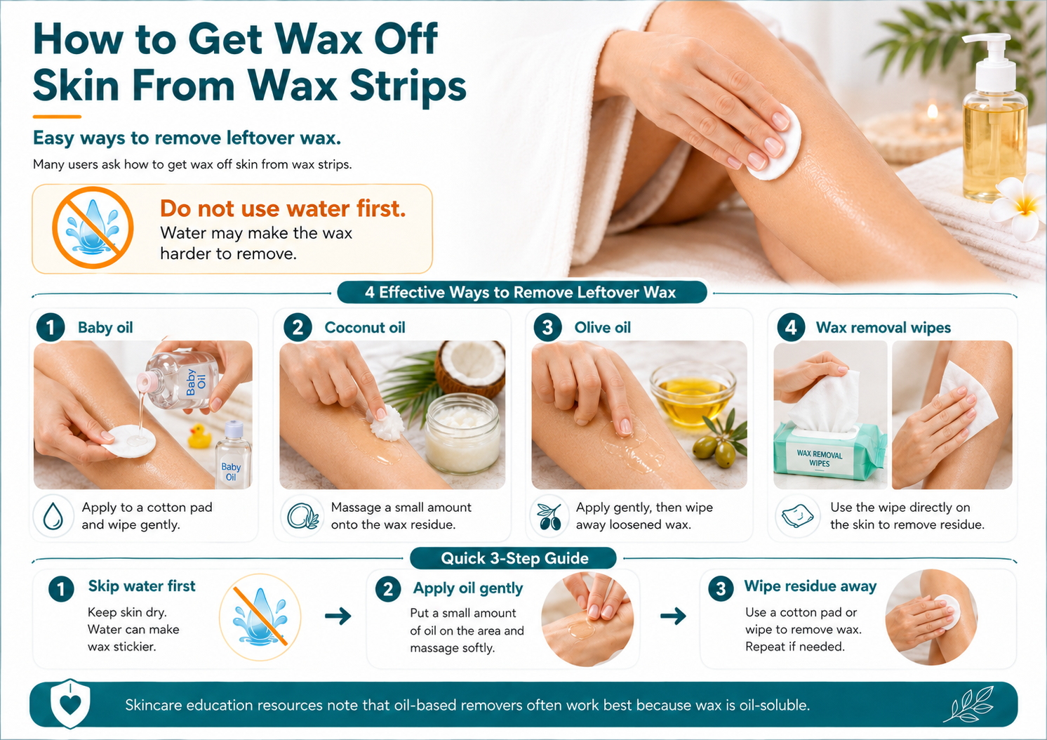 how to get wax off skin from wax strips