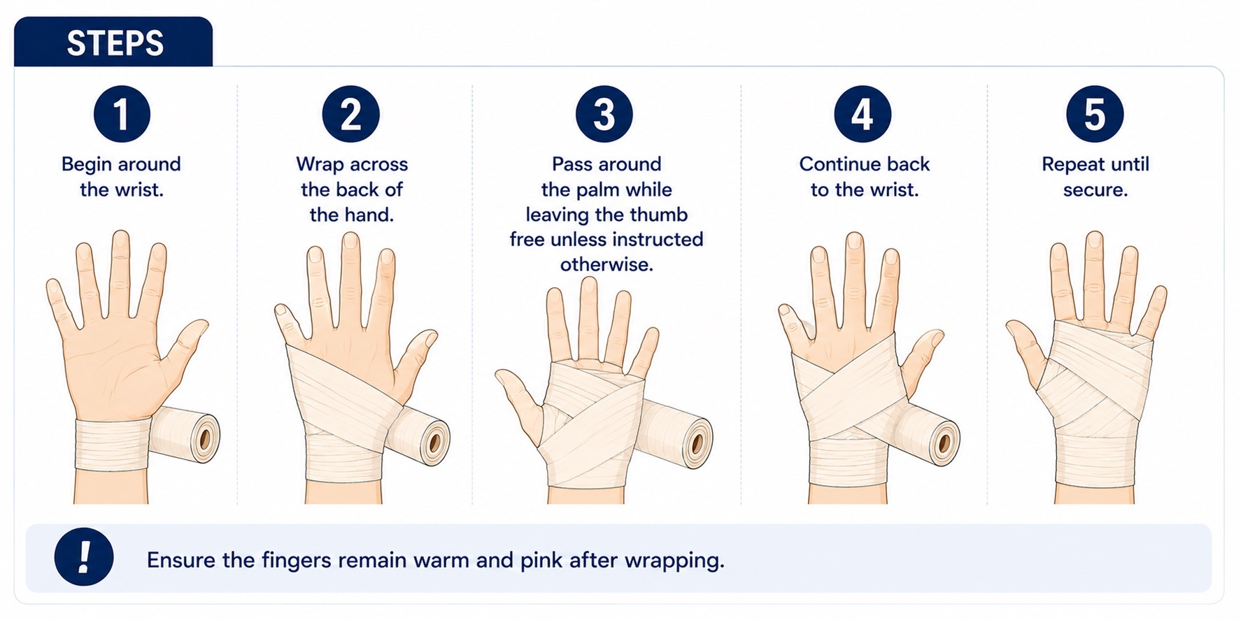 How to Wrap a Hand Steps